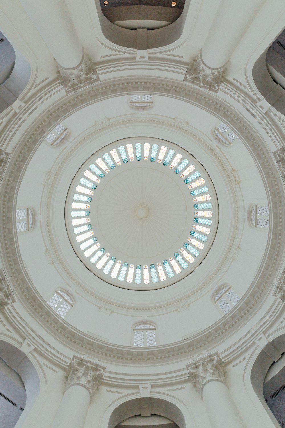 white and gray round ceiling