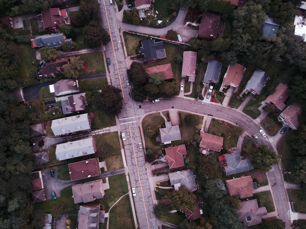 birds-eye view photo of houses