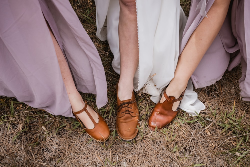 person wearing brown shoe