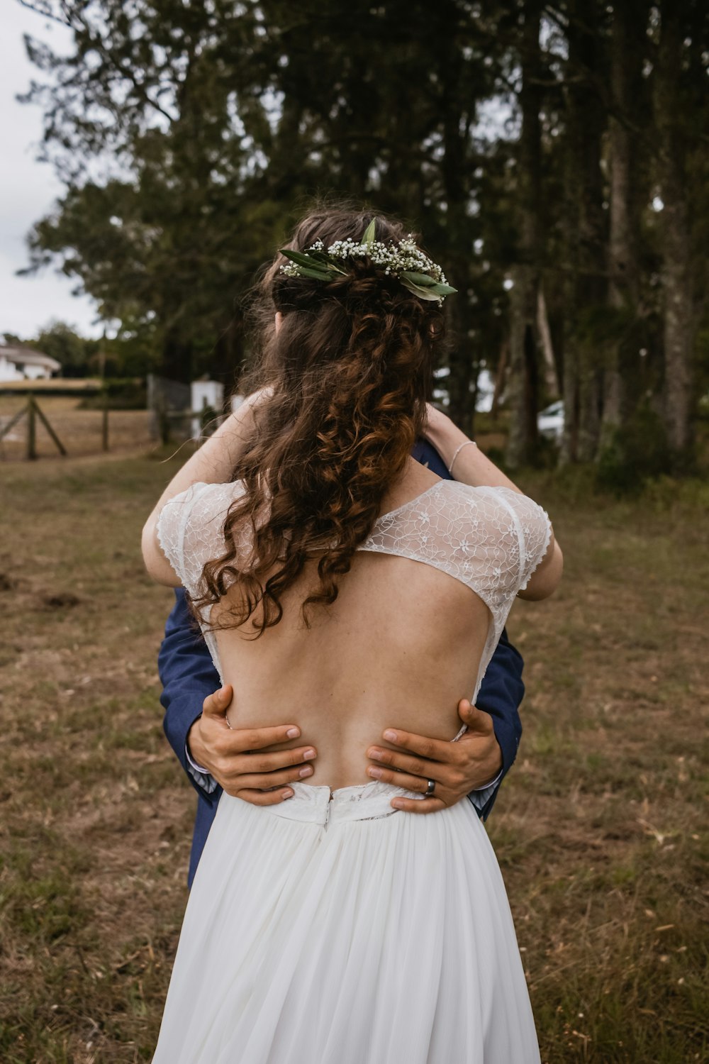 view of woman with sexy back dress