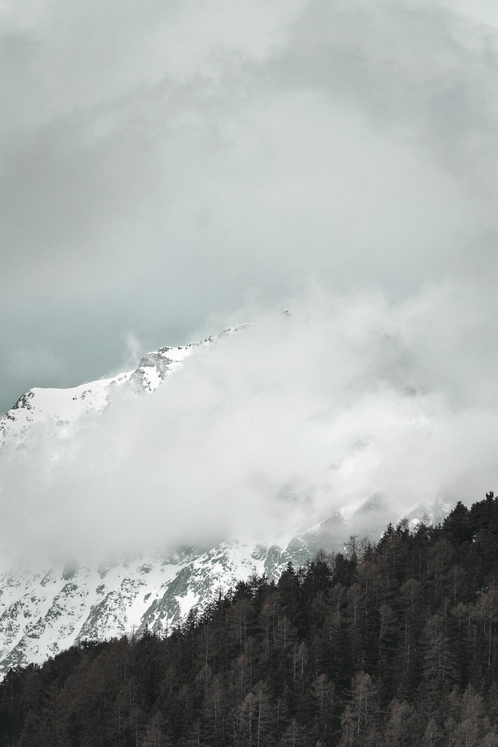 view of snowy mountains