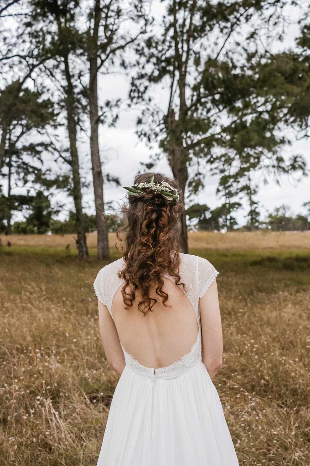 woman wearing white dress