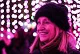 woman wearing black bennies