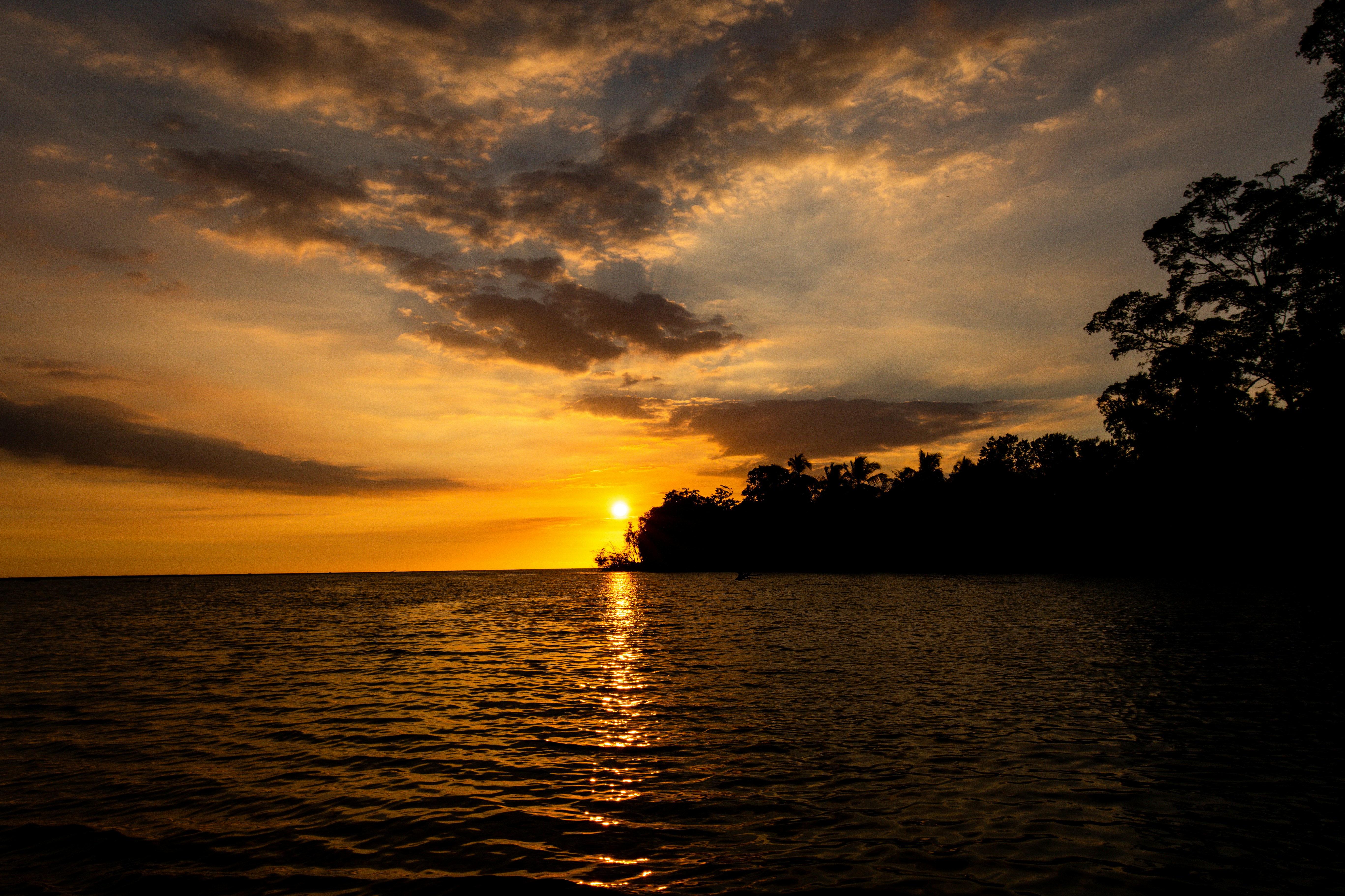 calm body of water during golden hour