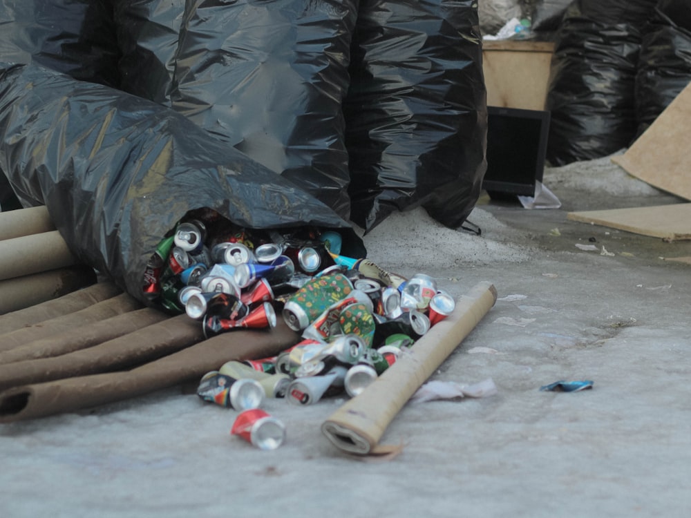 cans poured on the street