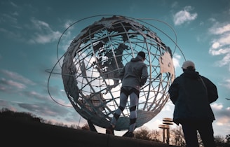 gray globe landmark