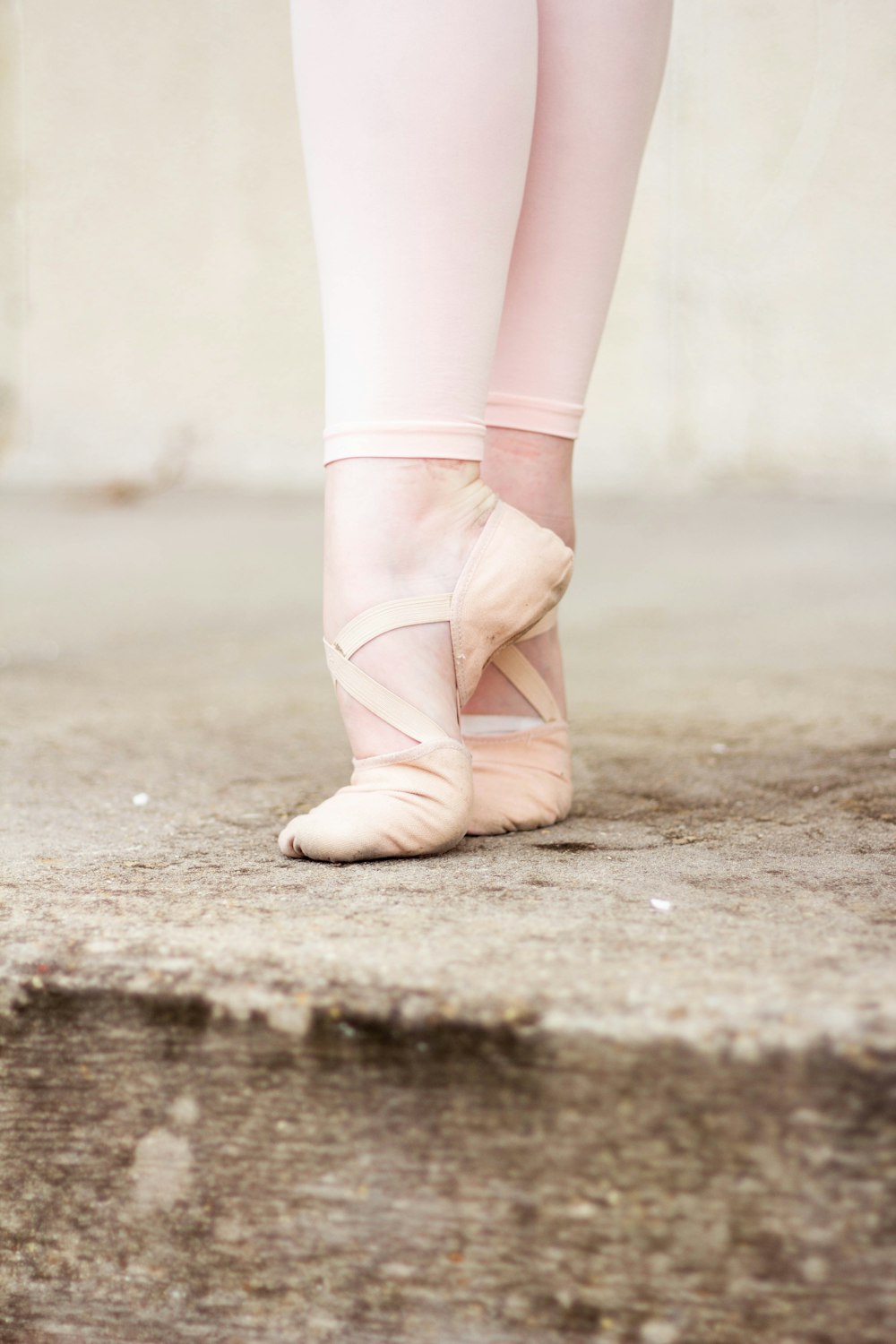 woman wearing ballet shoes