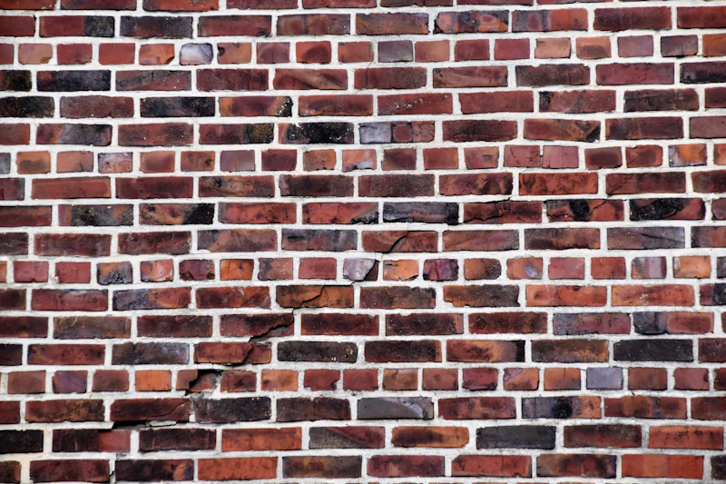 Brick wall with mortar joints