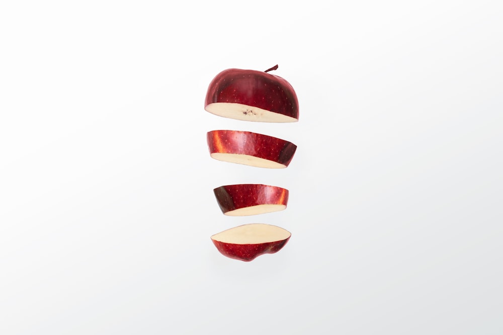 red apple sliced