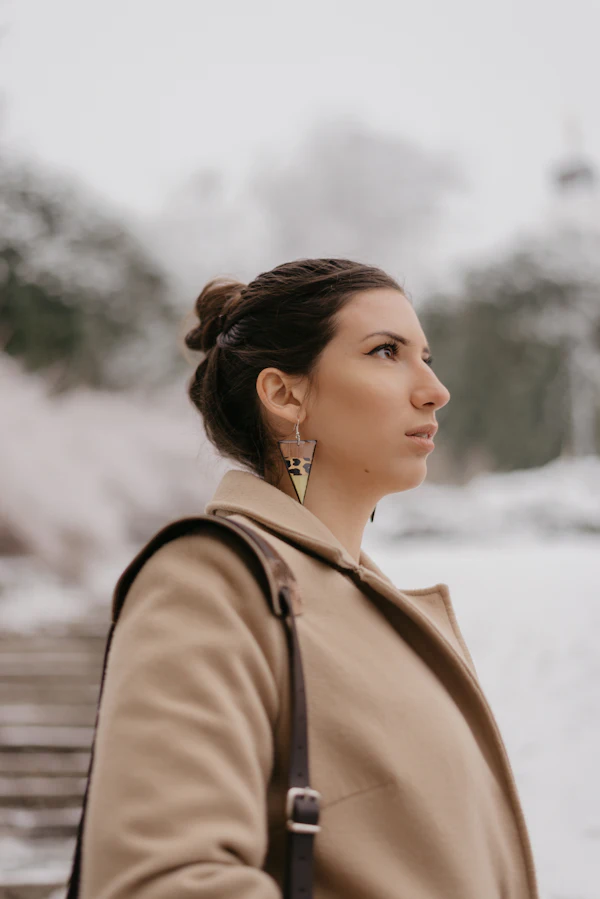 Veste en simili cuir marron