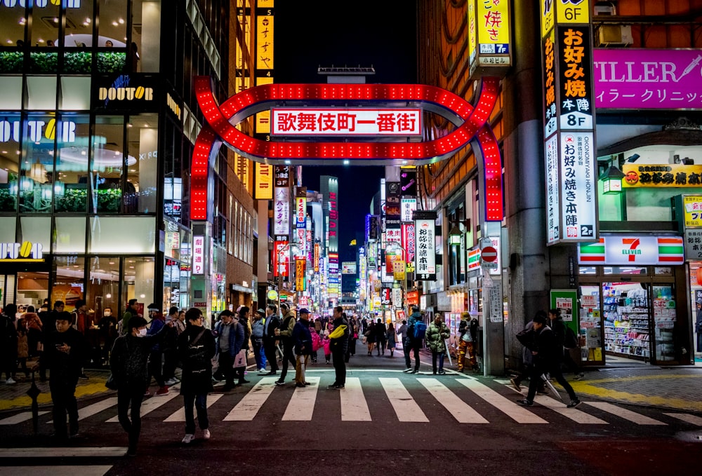 people walking at the city street