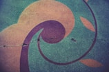 Decorative concrete work featuring unique patterns.