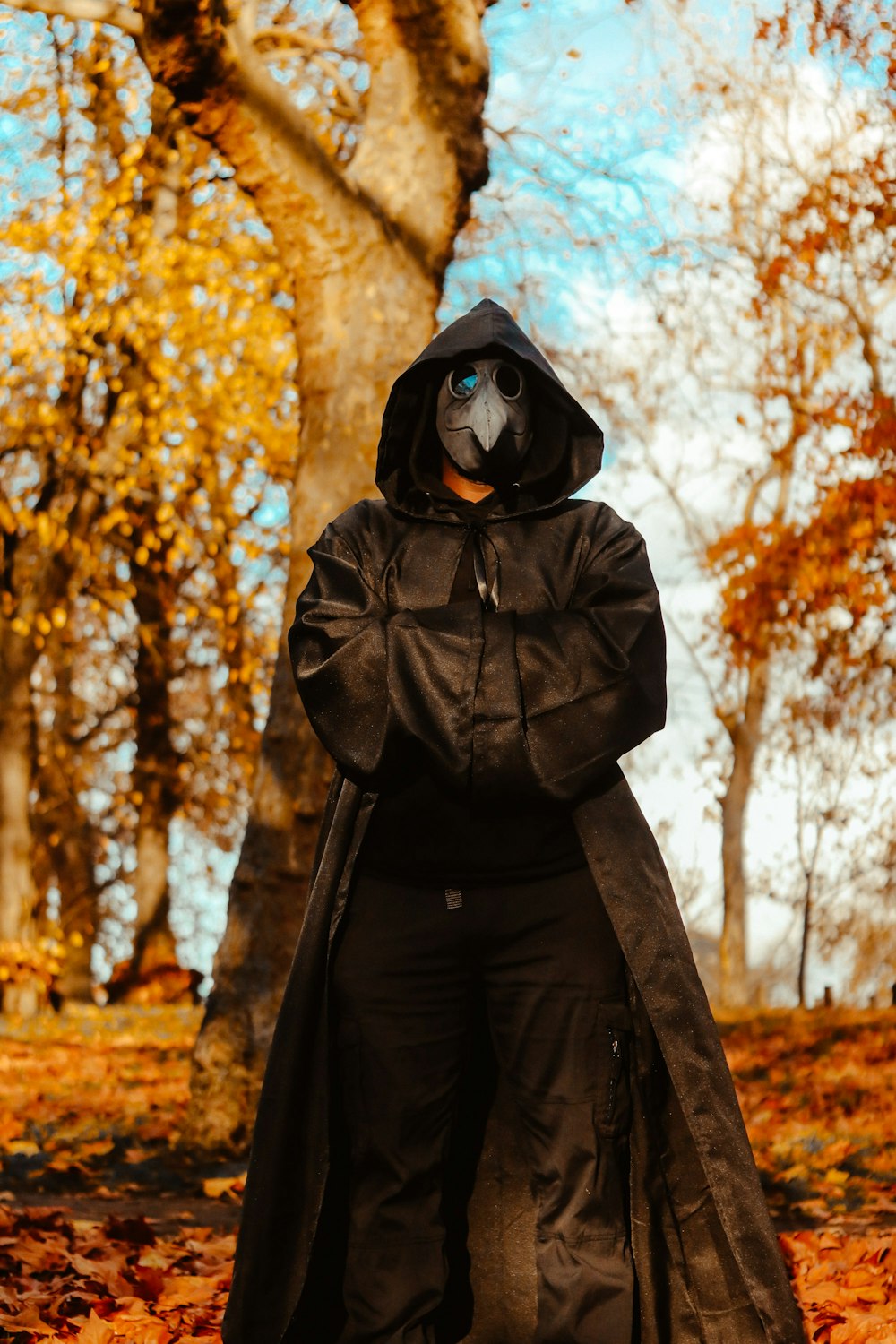 man wearing black coat