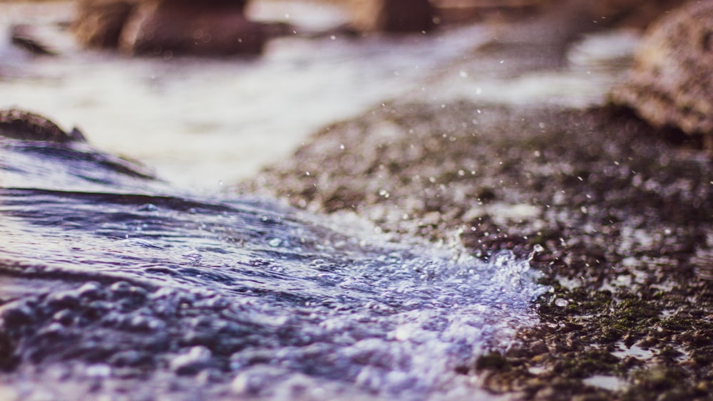 ocean waves on rock formation