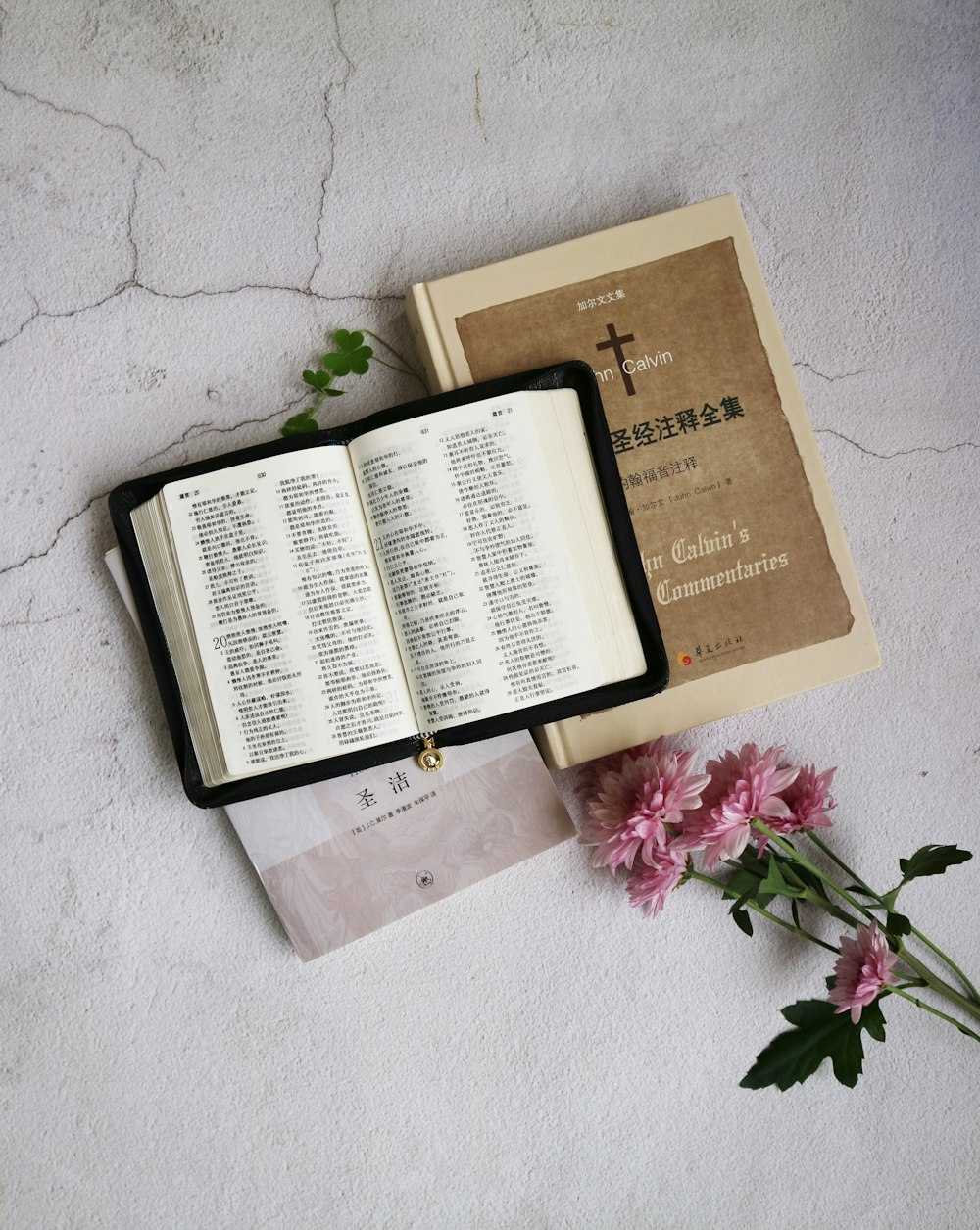 bible and flowers