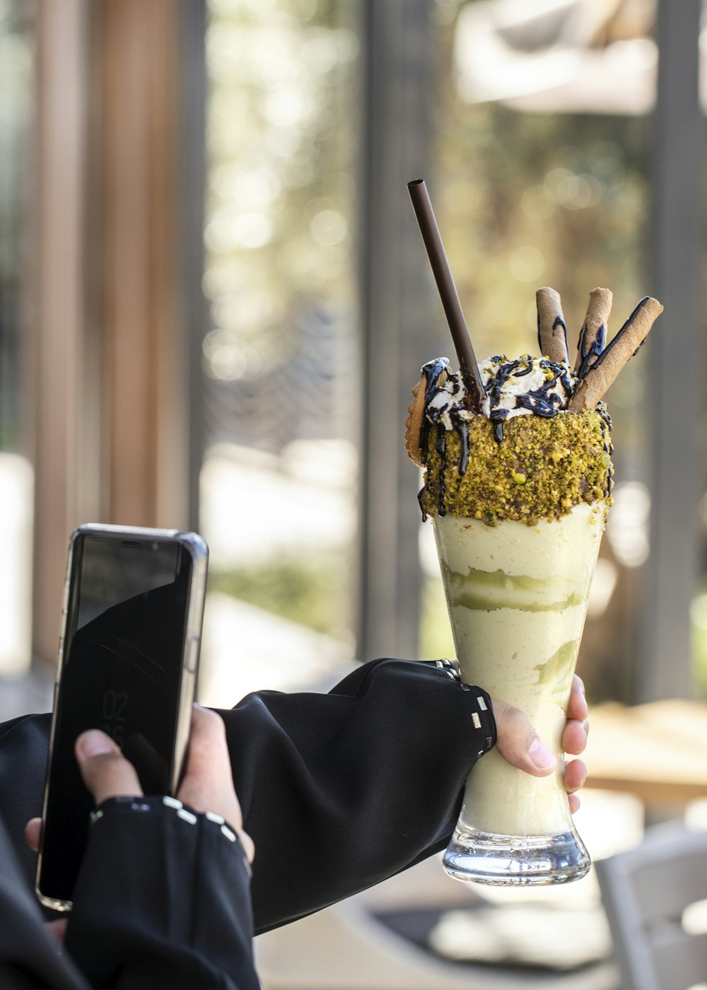 smoothie in tall glass