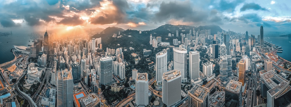 aerial view of buildings