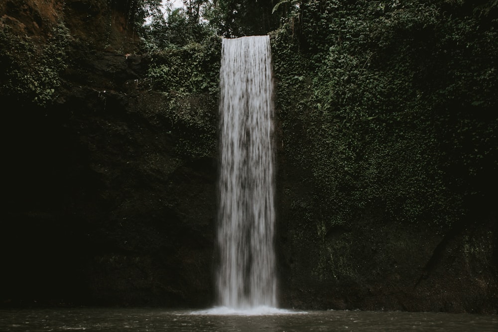 long exposure photography of waterfalls