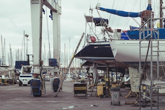 white and black ship deck