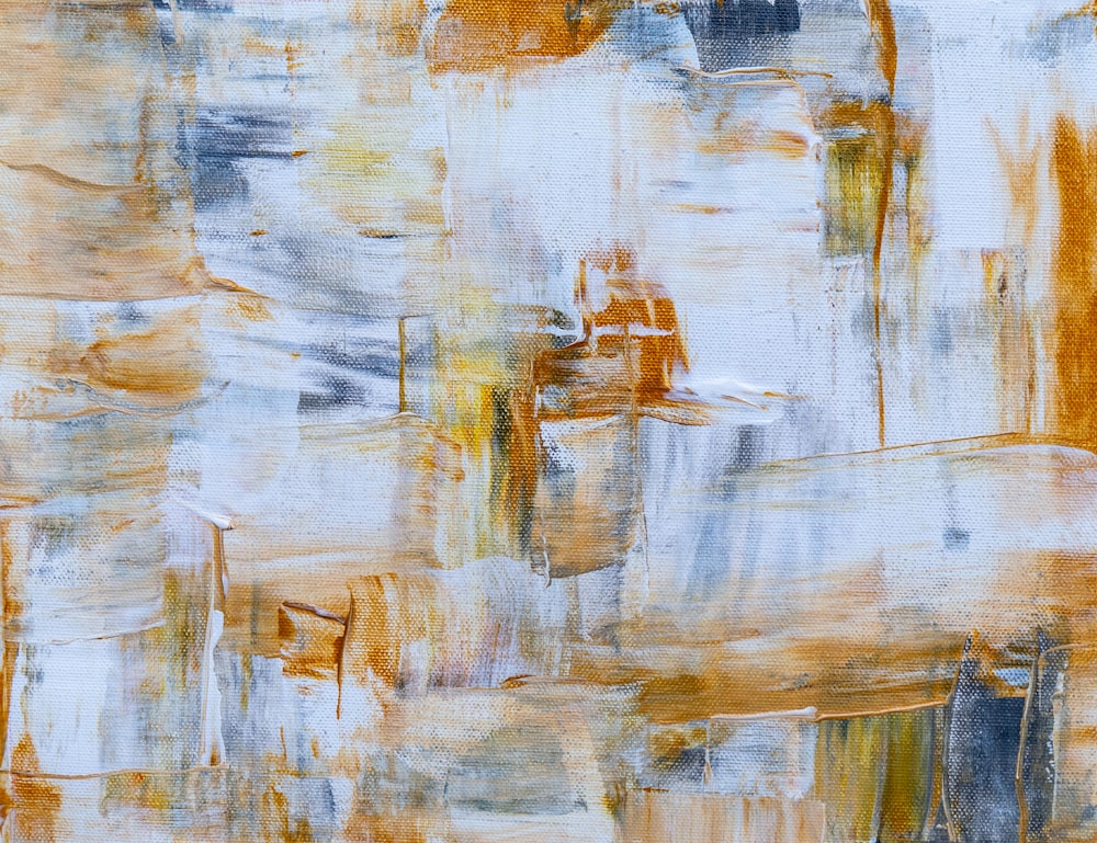 Pintura abstracta azul y amarilla
