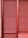Red metal shutters with horizontal ridges are framed by red and pink brick walls.