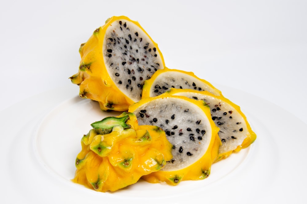 yellow sliced dragon fruit