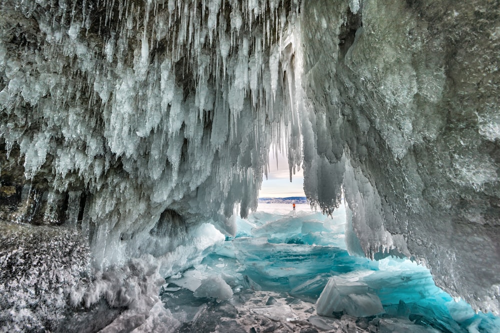 white ice cave