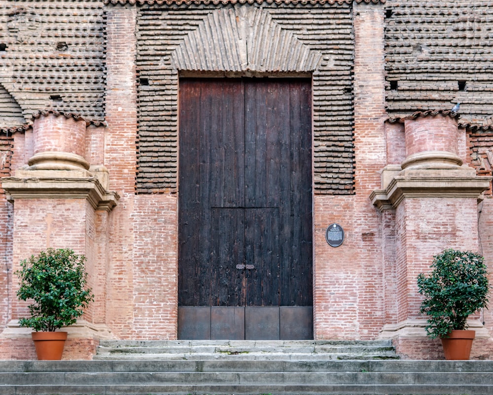 closed black wooden door