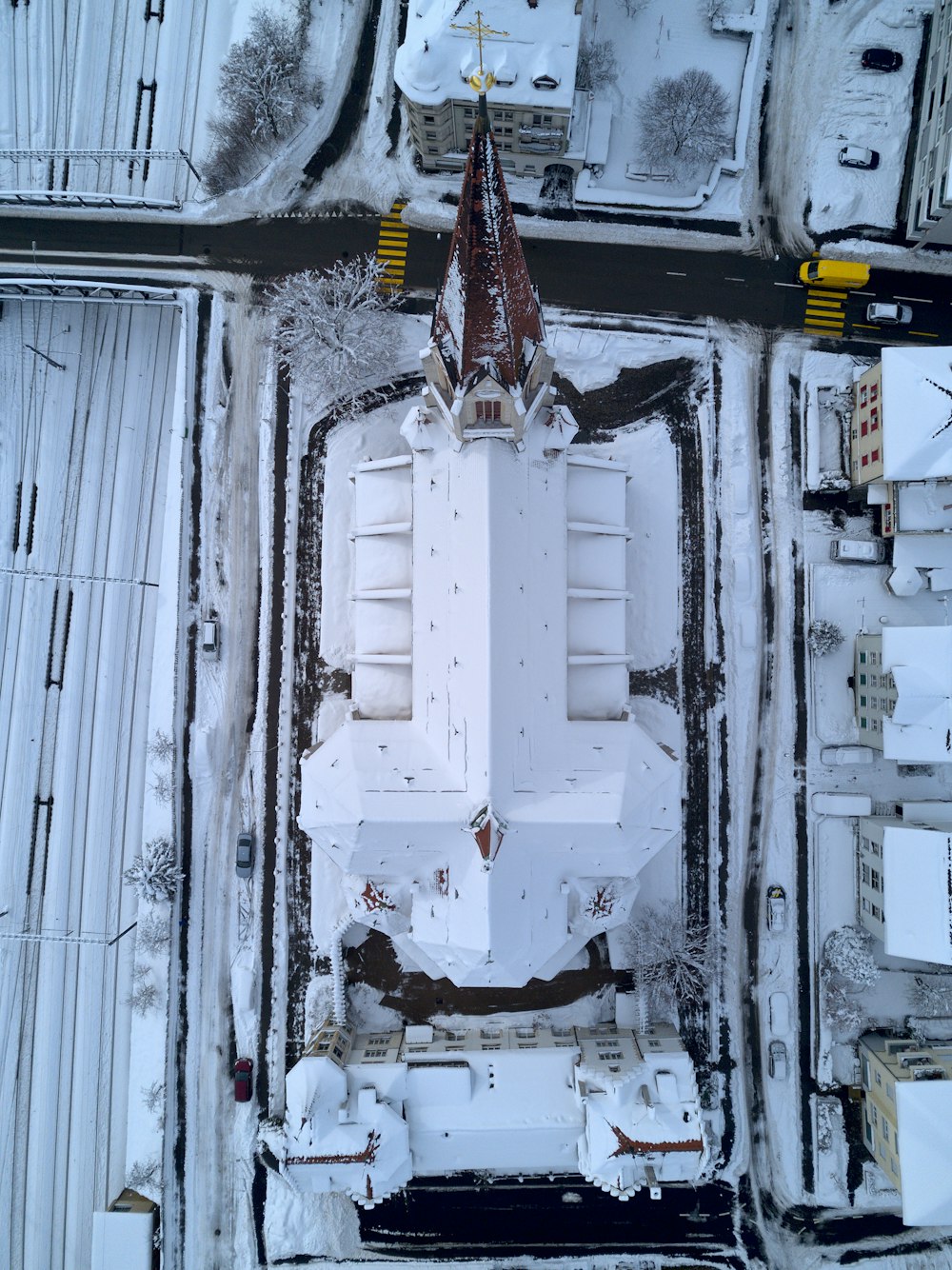 aerial view of cathedral