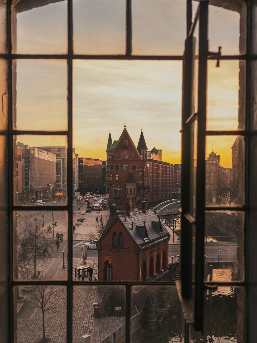 Hamburg - The historic Speicherstadt warehouse district in Hamburg with its iconic red-brick architecture and canals.