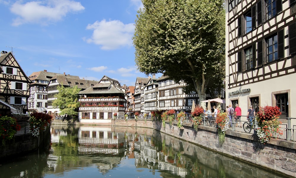 bâtiment près d’un plan d’eau pendant la journée