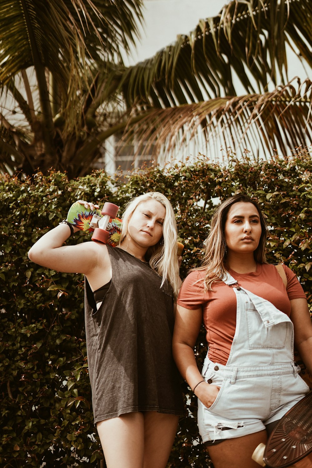 two women standing outdoor