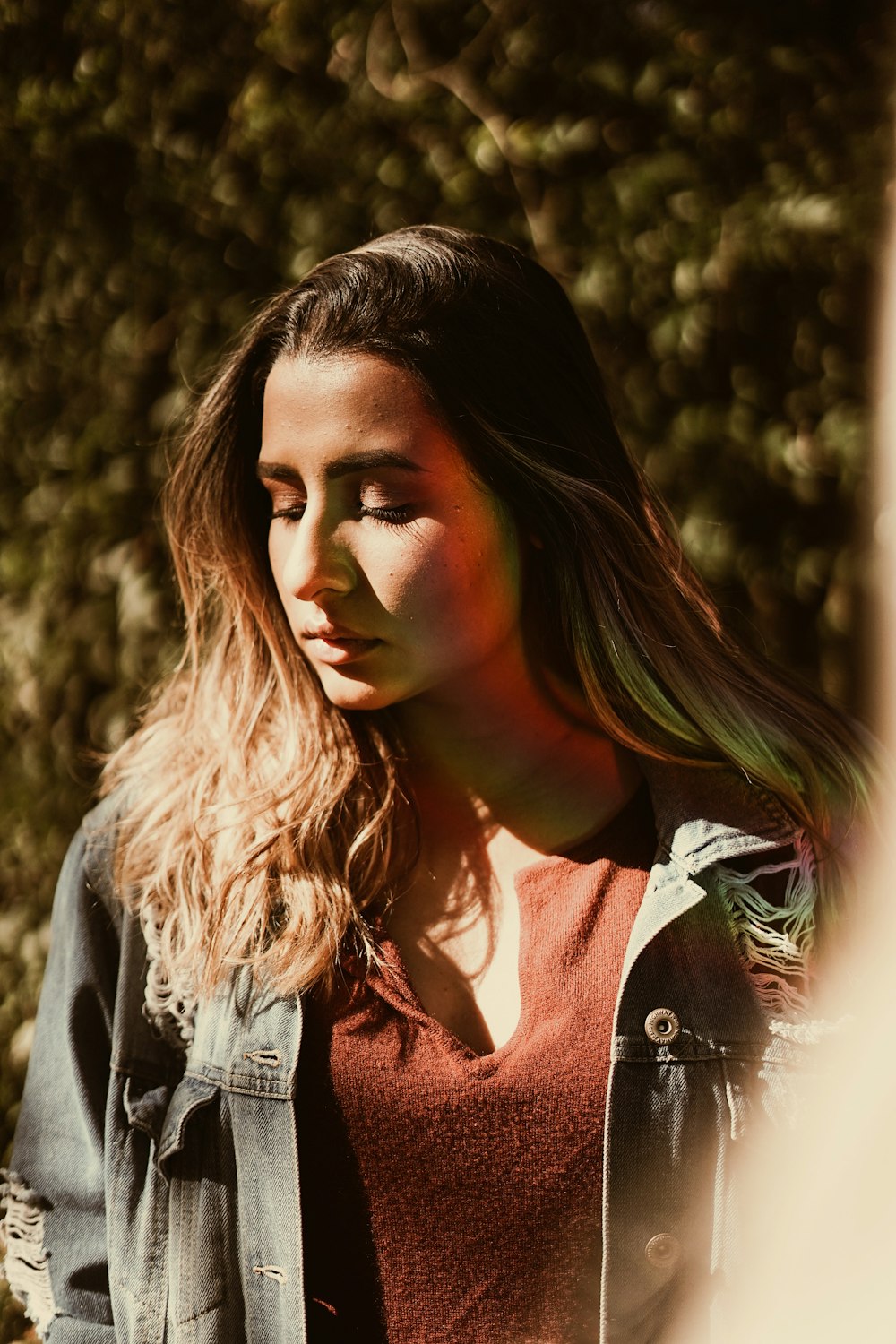 woman in gray jacket