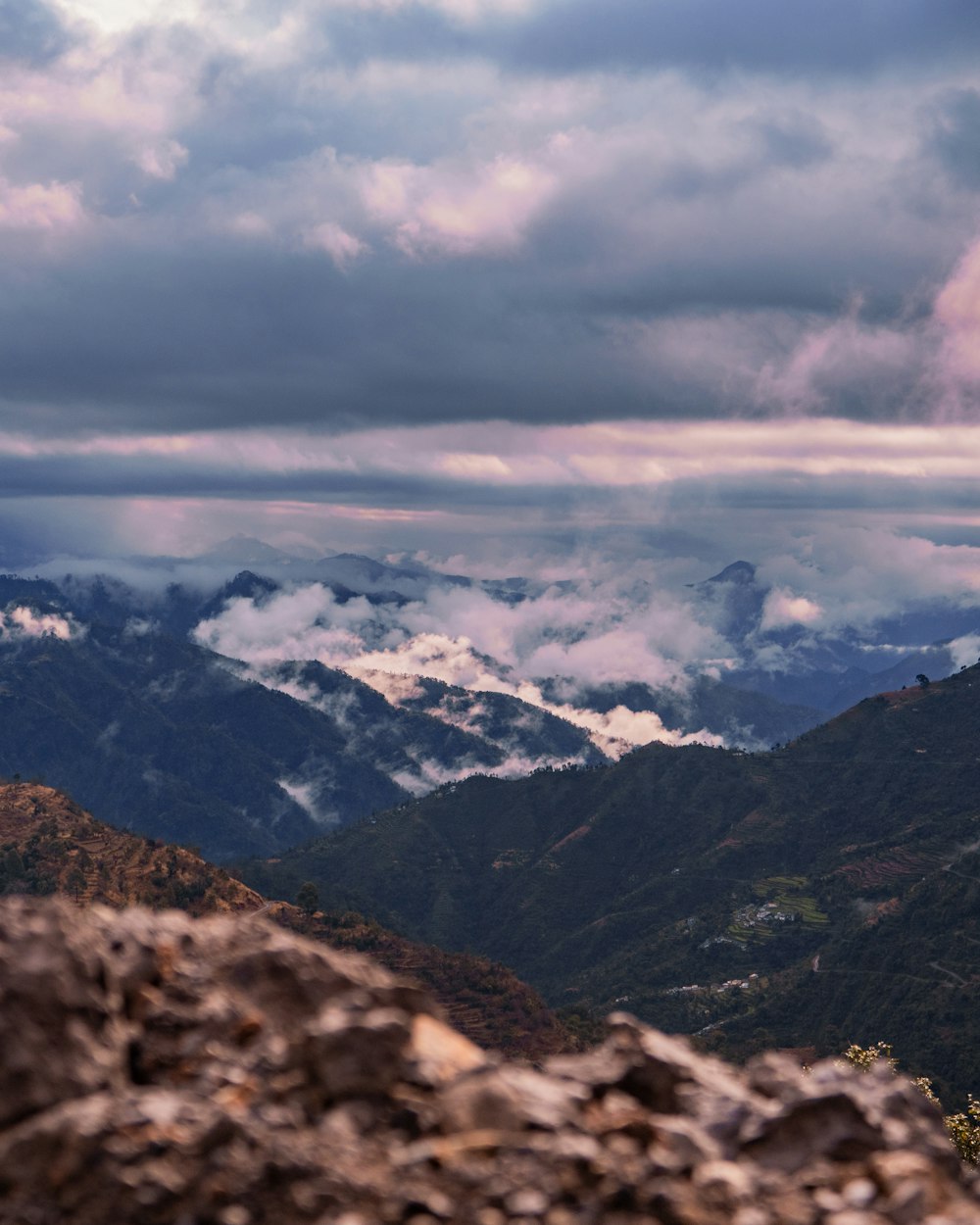 aerial photography of mountains