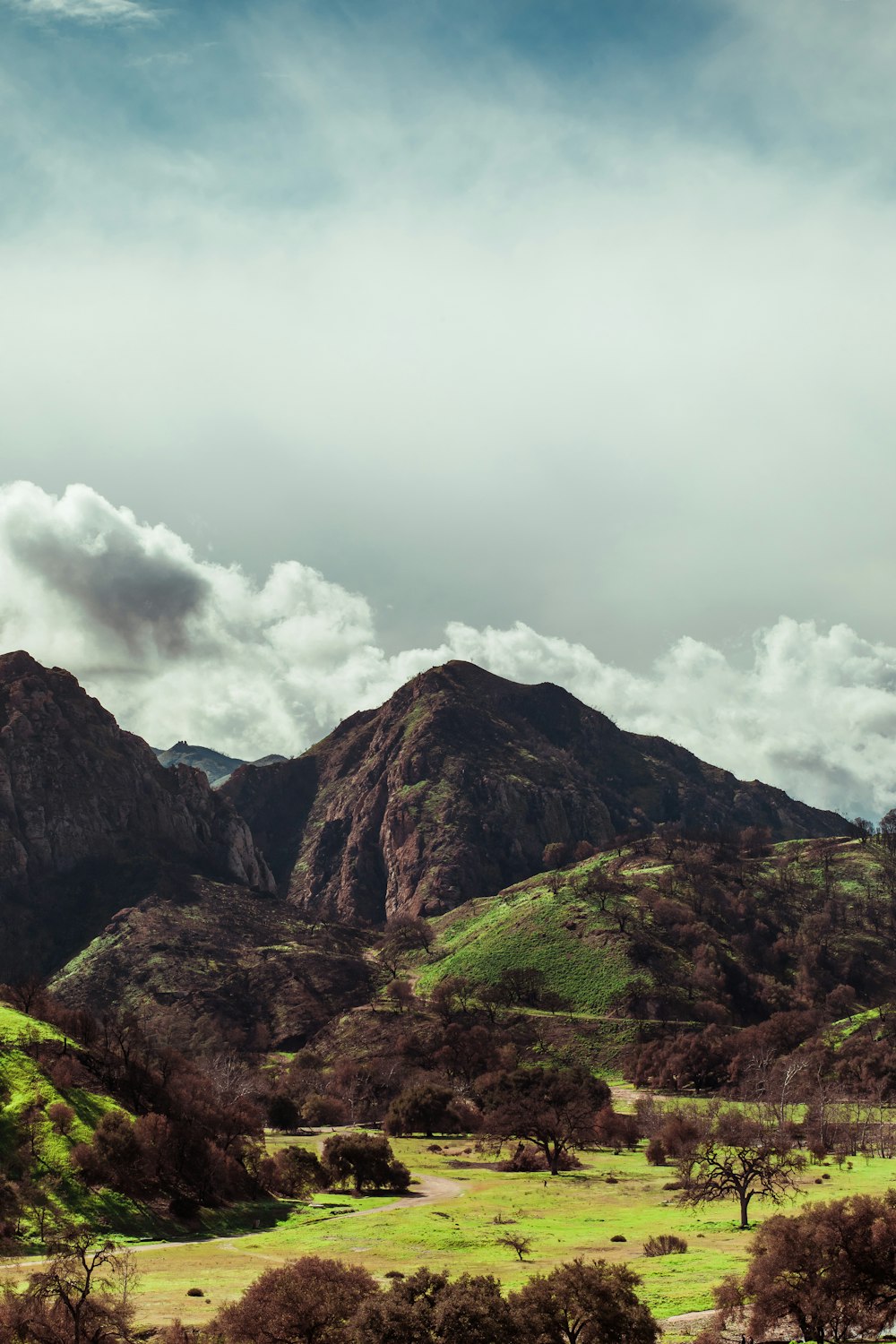 aerial photography of mountain