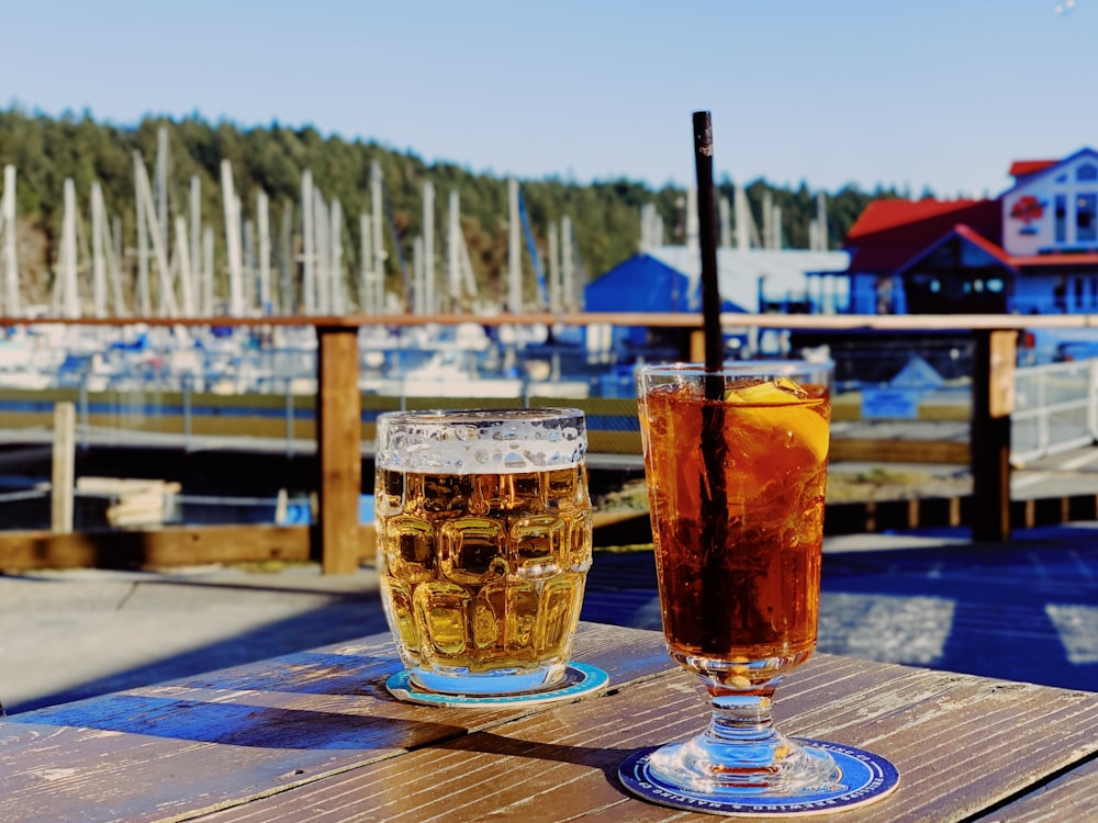 full filled liquid drinking glasses