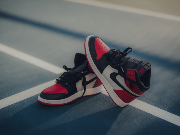 Red high top sports shoe