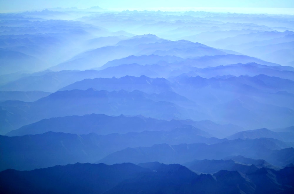 aerial photography of mountain