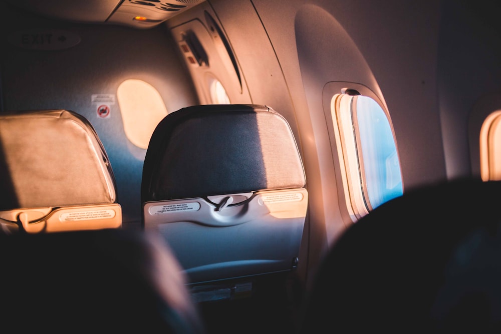 airplane seat near window