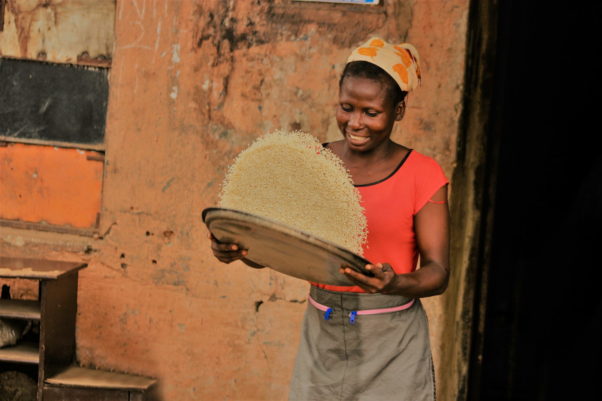 Ofada rice is a name for heritage varieties of rice grown in south-west Nigeria. It is used in a variety of dishes. Ofada rices are mostly blends, and some of the rice varieties in the blends are not indigenous to Africa; however, they usually also contain African rice. It is grown almost exclusively in Ogun State, a state in Southwestern Nigeria. It is named after the town Ofada in Ogun State.