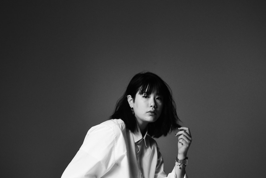 Woman minimal fashion grayscale