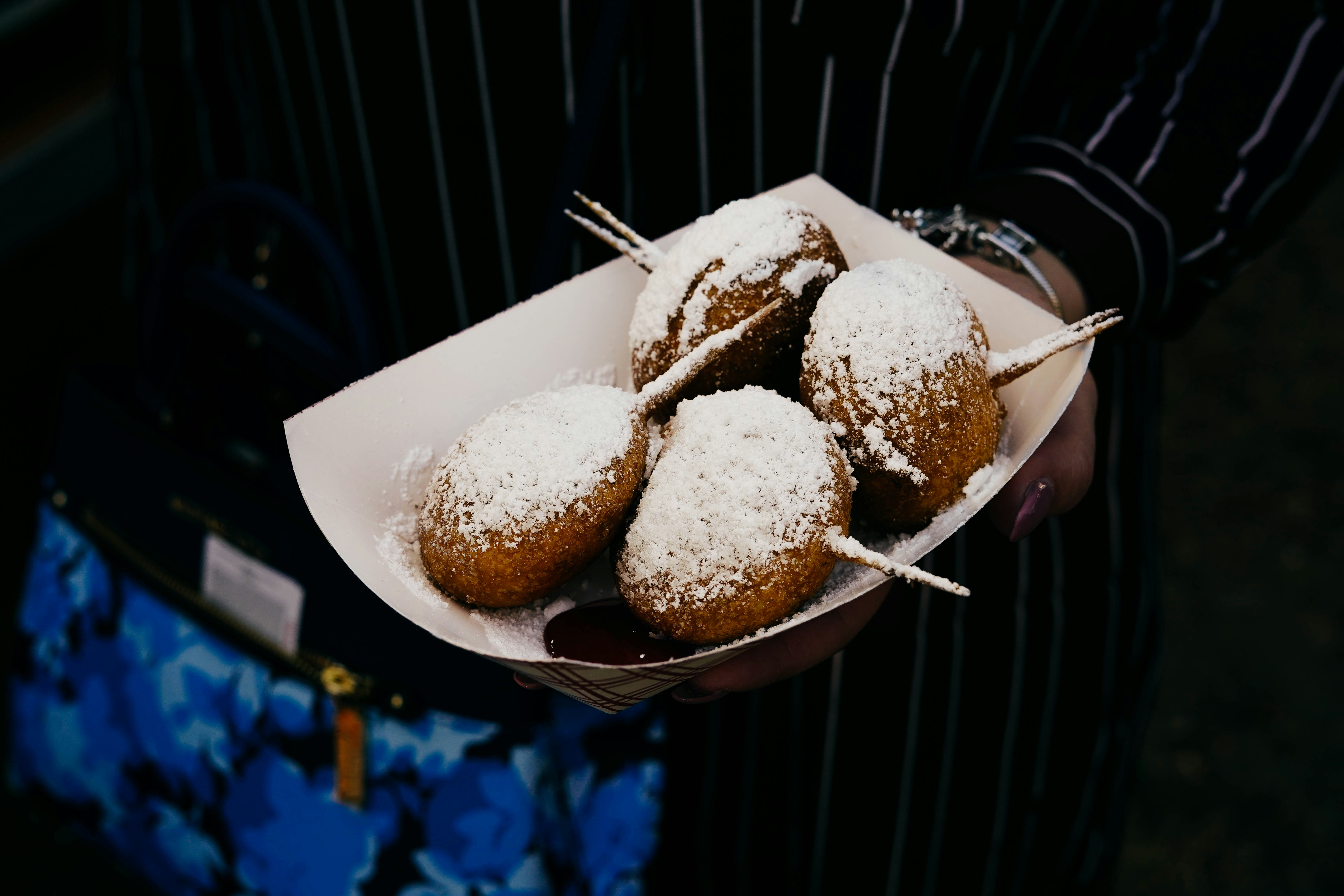4 brown food in plate