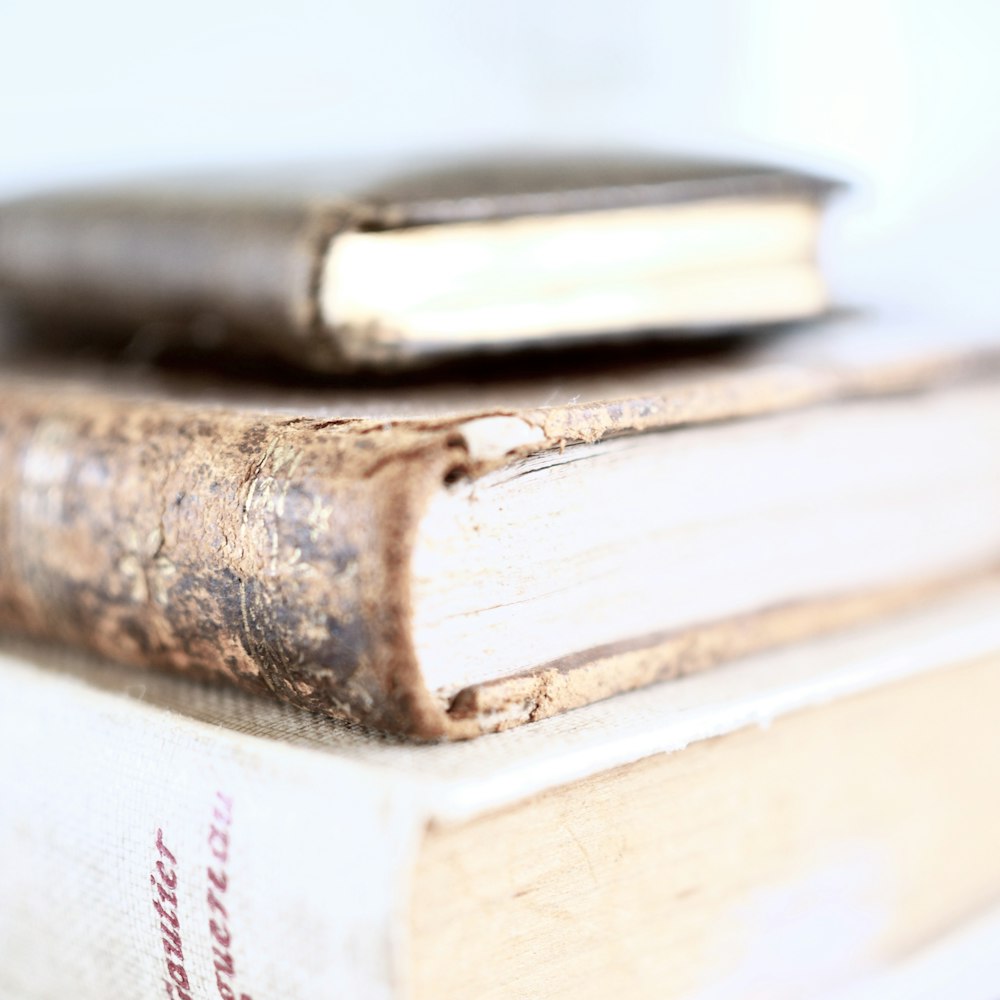 stacked hardbound books