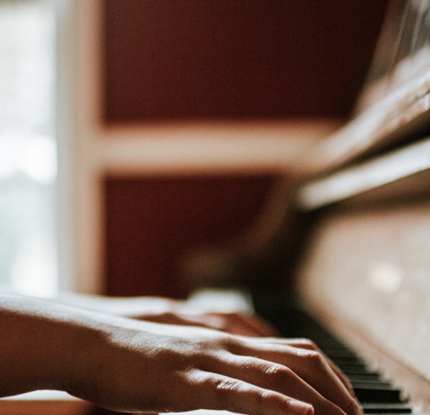 person playing piano