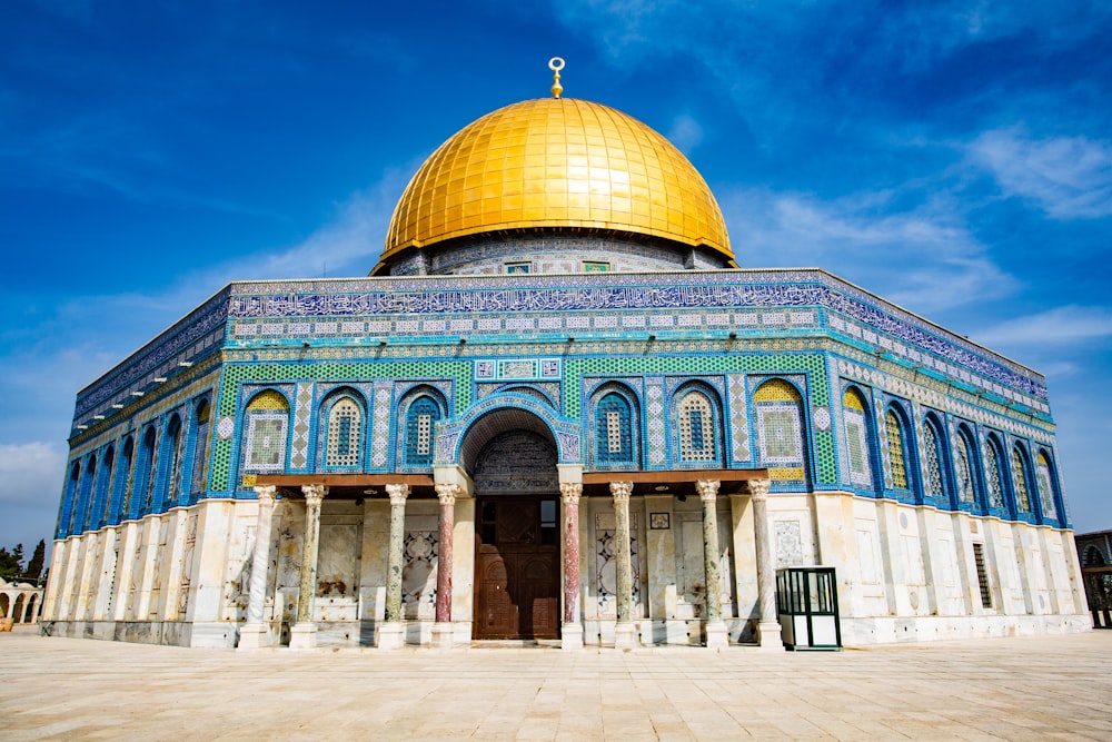 blue and brown mosque