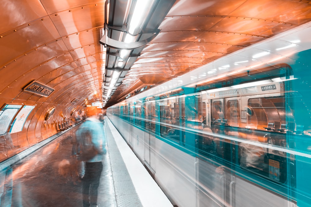 time lapse photography of train