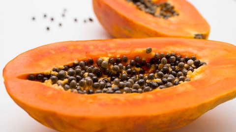 Sliced Papaya