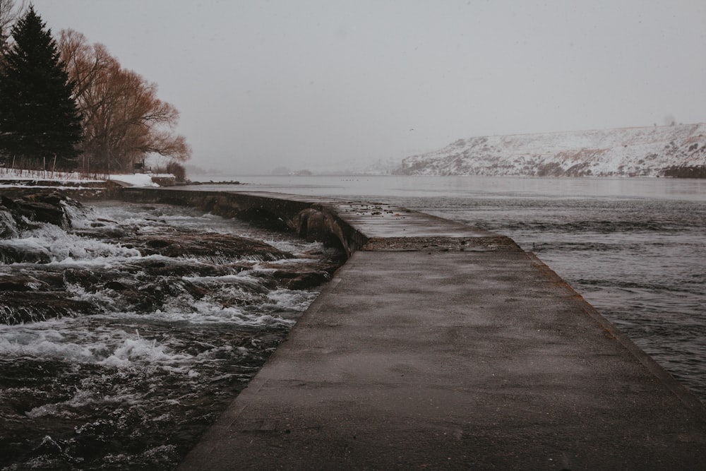 sepia photography of boardwalk