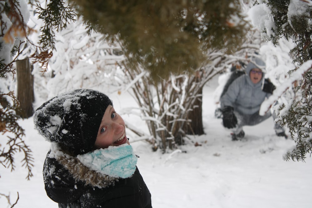 two toddler's on snow