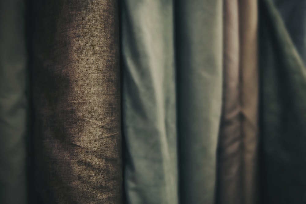 a close up of a curtain with different colors